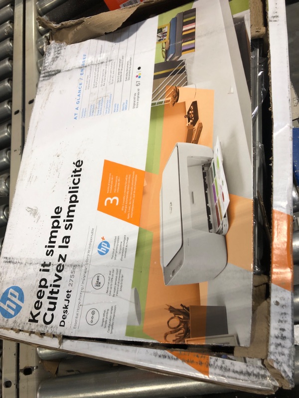 Photo 2 of HP DeskJet 2755e Wireless Color All-in-One Printer with bonus 6 months Instant Ink (26K67A), white