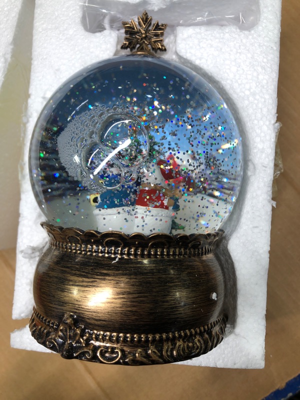 Photo 4 of 2023 Snowman Tree Snow Globe Christmas Lantern Lighted Snow Globes Water Lanterns with Timer Swirling Snow Snowglobe USB Battery Operated Glitter Snowglobes for Christmas Decorations Indoor Home Decor Snowman and Tree