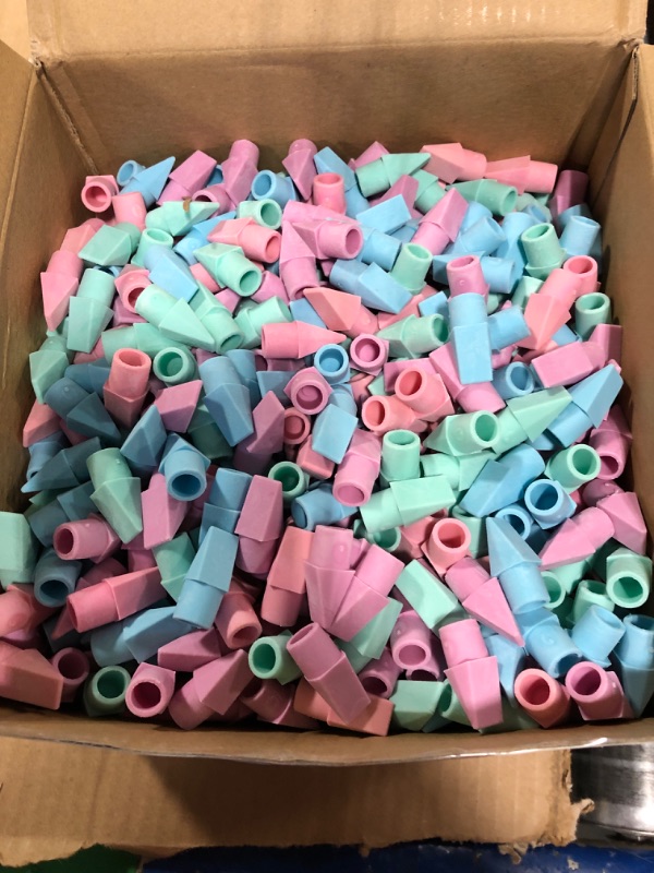 Photo 2 of 1000 Pcs Pencil Top Erasers Bulk Eraser Caps Pencil Eraser Toppers Pencil Erasers for Kids Party Favors Pencil Topper Erasers Studying Supplies for Students Teachers School Office (Colorful)