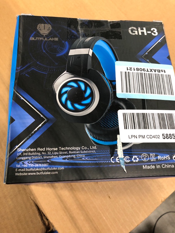 Photo 2 of Headsets for Xbox One, PS4, PC, Nintendo Switch, Mac, Gaming Headset with Stereo Surround Sound, Over Ear Gaming Headphones with Noise Canceling Mic, LED Light (Headsets Blue) Headsets new Blue