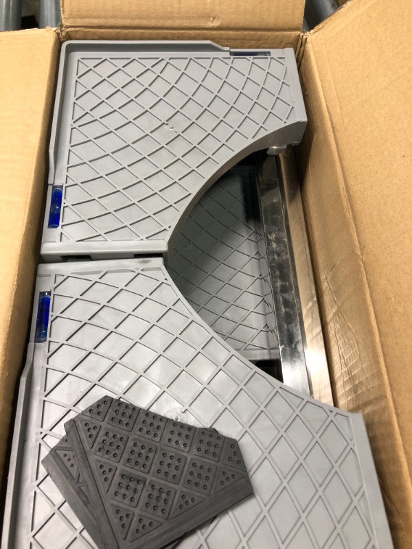 Photo 1 of Fridge Stand Universal Mobile Base Movable Washing Machine Base Stand Adjustable Washer Dryer Refrigerator Bases Appliance Dolly Square with 4 Locking Dual-wheel and 8 Lifting Feet (Double-tube)