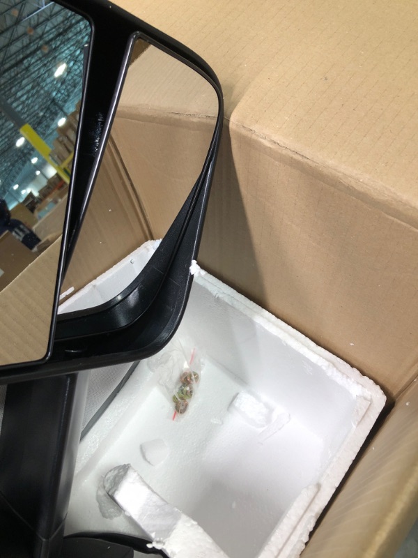 Photo 7 of AERDM New Pair Towing Mirrors Power Operated Heated Textured Black Telescoping Trailer Side Mirrors with Arrow Signal Light Side Mirrors Compatible with 2007-2013 Chevy/GMC Silverado/Sierra