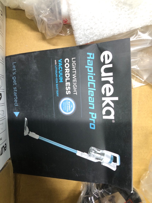 Photo 7 of **SOLD AS PARTS** Eureka NEC180 RapidClean Pro Cordless Stick and Handheld Vacuum Cleaner for Hard Floors, Battery-Operated Portable Vacuum Cleaner with Maximum Efficiency Powerful Suction White RapidClean Pro White