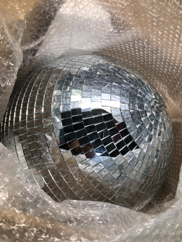 Photo 4 of **Missing Mirror Tiles** Disco Ball, 16 inch Mirror Ball Large Disco Ball, Hanging Disco Ball for Party Decoration DJ Club Stage Bar Wedding Holiday Christmas