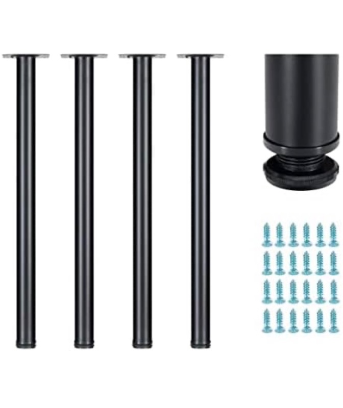 Photo 1 of 28 Inch Table Legs,28" Adjustable Metal Desk Legs,Suitable for DIY Furniture Legs,Computer Desk,Dining Table,Workbenches,Coffee Table,Set of 4 (Black)