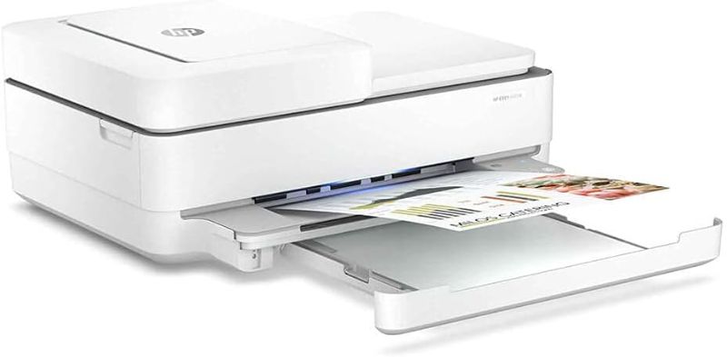 Photo 1 of HP ENVY 6455e Wireless Color All-in-One Printer with 6 Months Free Ink with HP+ (223R1A), white New