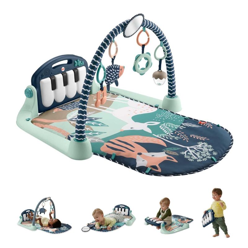 Photo 1 of Fisher-Price Baby Playmat Kick & Play Piano Gym With Musical And Sensory Toys For Newborn To Toddler, Navy Fawn