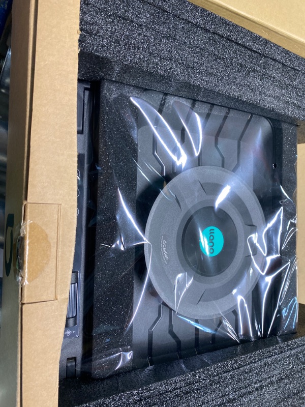 Photo 1 of 2023 New Gaming Laptop Cooling Pad with Powerful Turbofan, RGB Laptop Cooler Radiator with Infinitely Variable Speed, Touch Control, LCD Screen, 3-Port USB, Seal Foam for Rapid Cooling Laptop 15-19in V12(Hub+RGB)