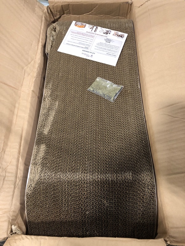 Photo 1 of ** new, damaged***
PetFusion FlipPad Cat Scratcher Lounge, 27 Inch Reversible Scratching Pad, Superior Cardboard Construction, USA Organic Catnip Leaf Included, 1 Year Warranty Large Large - White