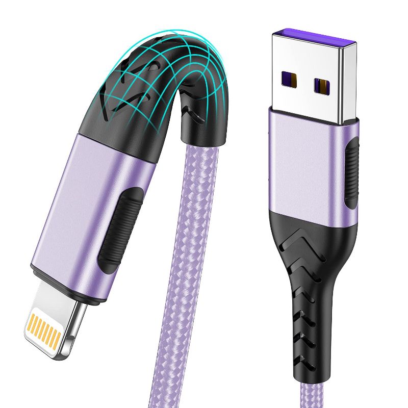 Photo 1 of Durcord iPhone Charger, [Apple MFi Certified] 3Pack 10FT USB A Cable for Long Lightning Charger Cable, Fast iPhone Charging Cord for iPhone Xs Max/XS/XR/X/8/7/6S/6/Plus/SE/iPad(Light Purple) 10ft Light purple