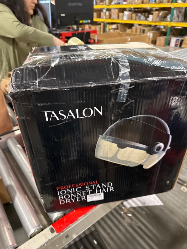 Photo 3 of ***NON FUNCTIONAL//SOLD AS PARTS*** TASALON Ionic Hooded Dryer, 1875W Bonnet Hair Dryer, Professional Ionic Stand Bonnet Hair Dryer with 3 Temperature Settings, Sit Under Hair Dryer for Home and Salon, Portable Hair Dryer, Orange