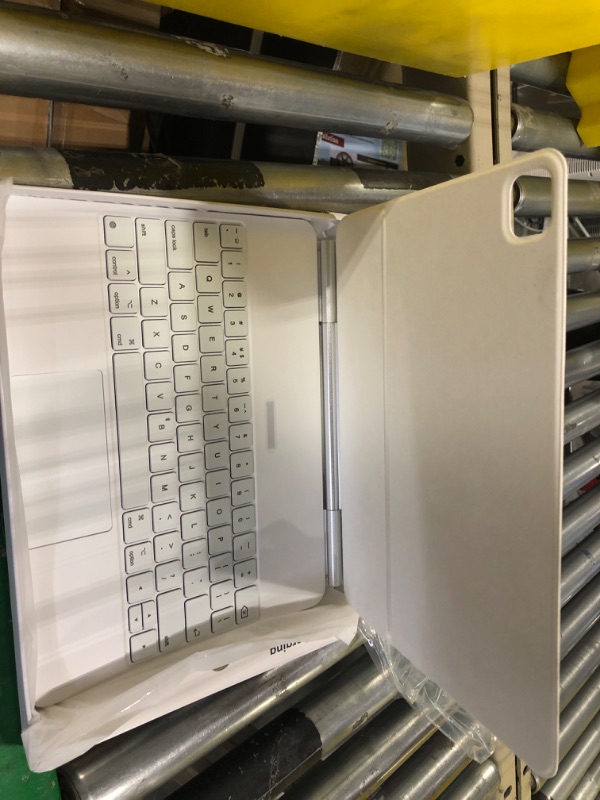 Photo 1 of BOBOLEE Magic Keyboard Case for iPad Pro 12.9 inch 6th/5th/4th/3rd Gen with Floating Cantilever Stand, Magnetic Keyboard Case with Multi-Touch Trackpad & Pencil Holder, BT Wireless Backlit - White For iPad Pro 12.9 inch White for iPad Pro 12.9 inch