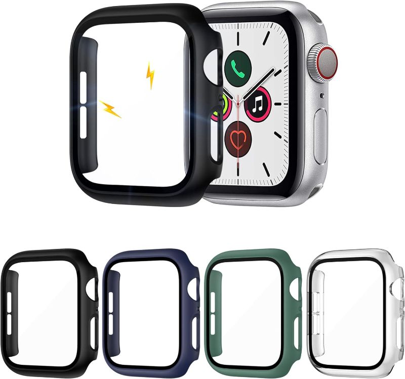 Photo 1 of ZEBRE 4-Pack Screen Protector Compatible with Apple Watch SE/Series 6 / Series 5 / Series 4 42mm, Hard PC Tempered Glass Protective Case Cover Compatible with iWatch Series SE/6/5/4
