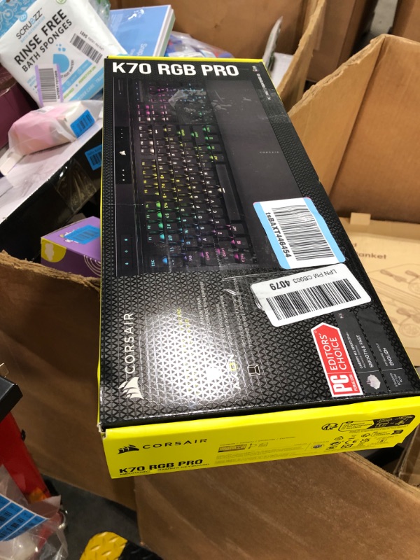 Photo 2 of Corsair K70 RGB PRO Wired Mechanical Gaming Keyboard (CHERRY MX RGB Speed Switches: Linear and Rapid, 8,000Hz Hyper-Polling, PBT DOUBLE-SHOT PRO Keycaps, Soft-Touch Palm Rest) QWERTY, NA - Black Cherry Speed- Fast K70 RGB PRO Black