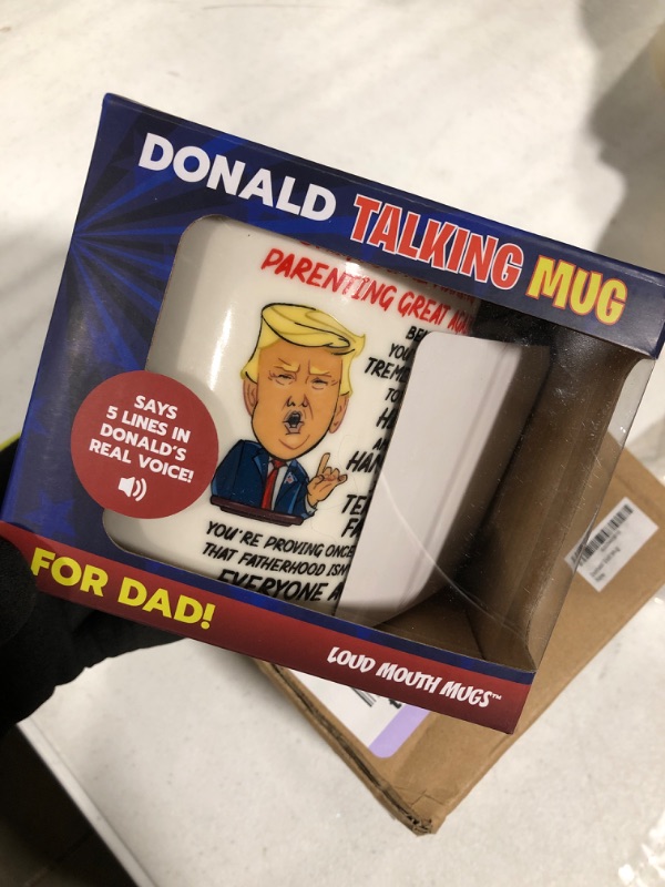 Photo 3 of ****NON FUNCTIONAL//SOLD AS IS****   Talking Donald Trump Mug in his Real Voice, Surprise Dad with these Novelty Gifts, Unique Gifts for Men, Gifts for Dad, Dad Mug, Birthday Gift for Dad, Best Dad Mug, Trump Gifts, Donald Trump Gifts