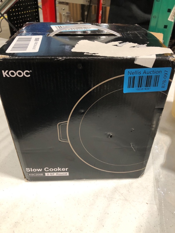 Photo 3 of **USED**KOOC Small Slow Cooker, 2-Quart, Free Liners Included for Easy Clean-up, Upgraded Ceramic Pot, Adjustable Temp, Nutrient Loss Reduction, Stainless Steel, Black, Round… 2 Quart Black-