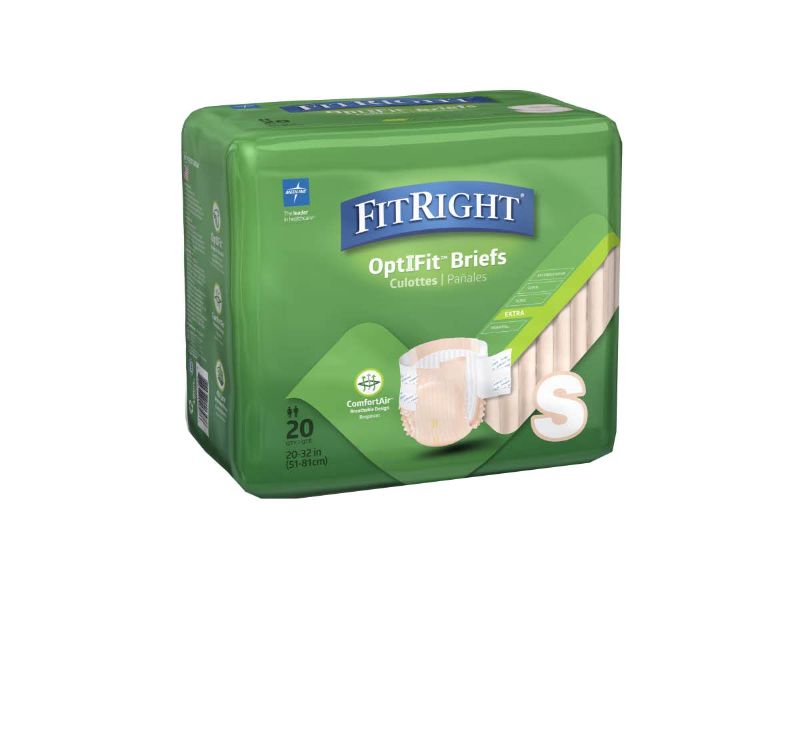 Photo 1 of FitRight OptiFit Ultra Adult Briefs, Incontinence Diapers with Tabs, Heavy Absorbency, Small, 20 to 32", 20 
