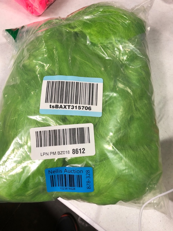 Photo 1 of Christmas Green Furry Adult Pants Funny Cosplay Costume Props Santa Costume Green Pants For Adult XXL/XXXL(5.90-6.23ft)