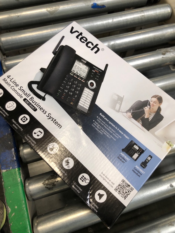 Photo 1 of VTech AM18447 Main Console 4-Line Expandable Small Business Office Phone System with Answering Machine, Intercom, Auto Attendant & Music on Hold , Black Black Main Console Console