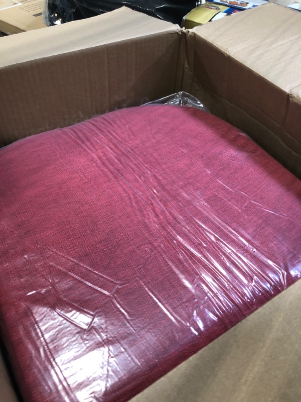 Photo 3 of ***NOT EXACT***Basic Beyond Chair Cushions for Dining Chairs 4 Pack, D-Shaped Kitchen Chair Cushions with Ties Set of 4, 2.5" Thick Seat Cushions for Dining Room/Kitchen Chairs, 17" x 16", Burgundy Burgundy 4 Count(Pack of 1)