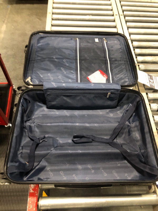 Photo 3 of *****USED***** Coolife Luggage Expandable(only 24") Suitcase PC+ABS Spinner Carry on (white grid new, M(24in)) white grid new M(24in)