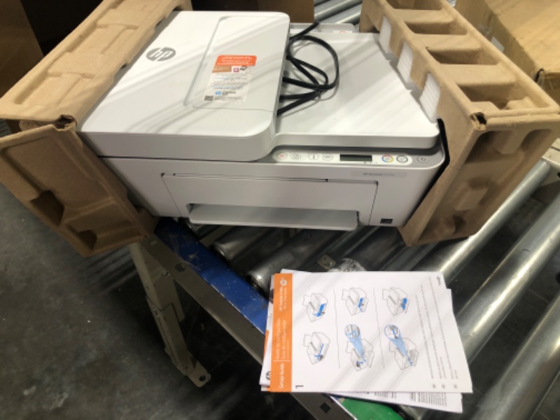 Photo 2 of **USED** HP DeskJet 4155e Wireless Color All-in-One Printer & 67XL Tri-Color High-Yield Ink Cartridge | 3YM58AN & 67XL Black High-Yield Ink Cartridge | 3YM57AN Printer + Tri-color Ink + Black Ink