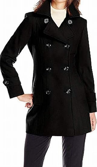 Photo 1 of Anne Klein Women's Classic Double Breasted Coat Large Black