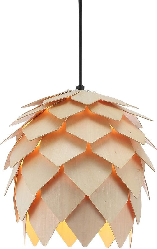 Photo 1 of **PARTS ONLY/SALE FINAL**
**NON-REFUNDABLE** // **SALE FINAL**  **READ NOTES BELOW**ChicnChill Pinecone Wood Pendant Light (14.9 x 14.9 in) - Easy-to-Assemble Ceiling Chandelier - Modern Kitchen Light Fixture - DIY Puzzle Wood Pendant Lampshade with Adjus