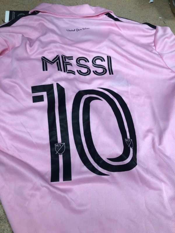 Photo 3 of adidas Youth Lg  Soccer Messi #10 Inter Miami CF 22/23 Home Jersey - Proudly Represent with Pink Home Kit,100% Recycled Materials with Shorts 