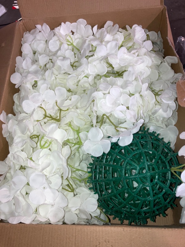 Photo 2 of (READ FULL POST) Tigeen 6 Pcs 9.8 inch Flower Ball Arrangement Bouquet Romantic Hydrangea Wedding Flower Balls Includes 6 Half Ball Inner Bladders and 240 Fake Wedding Flowers for Centerpieces Floral Ceremony Decor