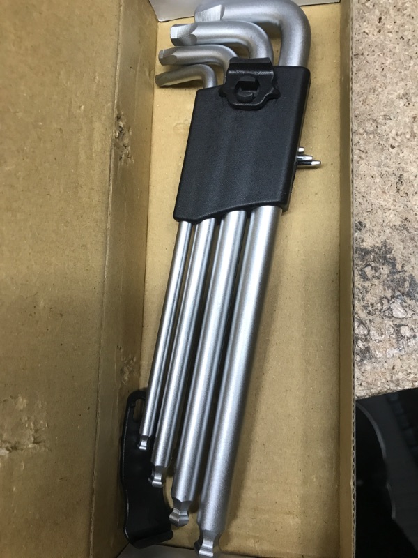 Photo 1 of Powerbuilt 9 Piece SAE Hex Key Wrench Set for Damaged Fasteners, Standard, Grip Rusted, Rounded Bolts, Long End - Zeon Series 240096