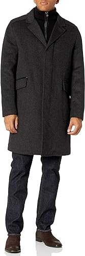 Photo 1 of Cole Haan Men's Classic Wool Twill Topper with Knit Water Resistant Bib Medium Charcoal