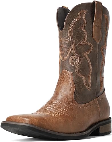 Photo 2 of Cowboy Boots For Men - Western Boot Men's Cowboy Boots With Square Toe | Cowboy Western Boot | Pull-on Boots| Old West Style Embroidered 10.5