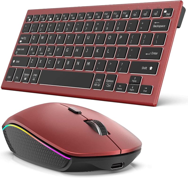 Photo 1 of FENISIO WIRELESS KEYBOARD AND MOUSE COMBO MODEL X617 MAGENTA 