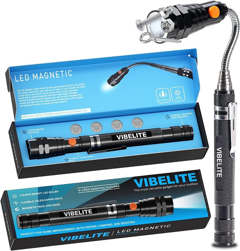 Photo 1 of 
VIBELITE Extendable Magnetic Flashlight with Telescoping Magnet Pickup Tool-Cool Gadgets Gifts Idea & Valentines Day Gifts for Men, Husband,Dad,Father