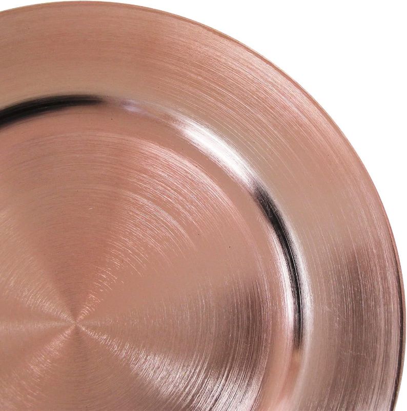 Photo 1 of 12PCS CHARGER PLATES ROSE GOLD 13 INCH ROUND 
