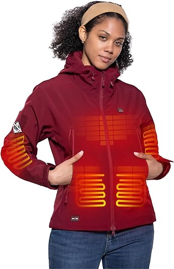 Photo 2 of DEWBU Heated Jacket for Women with 12V Battery Pack Winter Outdoor Soft Shell Electric Heating Coat M