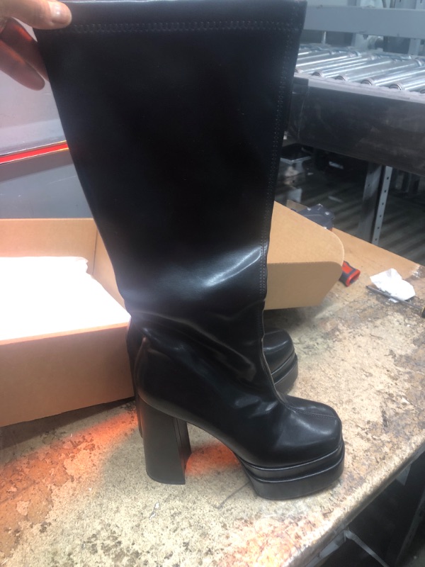 Photo 1 of KNEEHIGH PLATFORM BOOTS BLACK 8 1/2