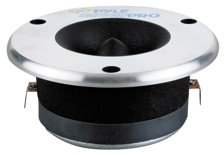 Photo 1 of Pyle 3.75'' Titanium Horn Tweeter (Pair) - Aluminum Bullet Diamond Chrome Cutting Finish w/ 300 Watt Peak 20 oz Magnet Structure 2kHz - 25kHz Frequency Response 4 Ohm & 1" Kapton Voice Coil PDBT18 Standard Packaging