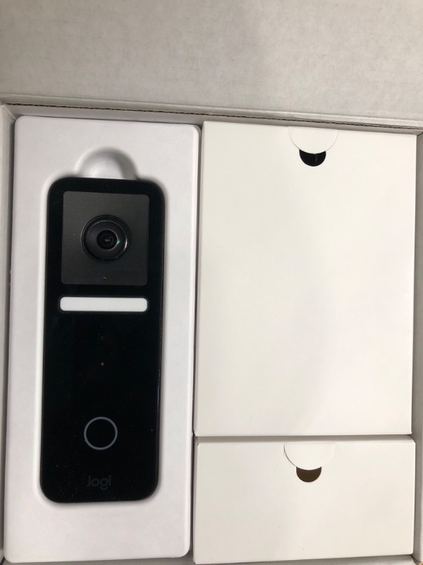 Photo 2 of Logitech Circle View Apple HomeKit- enabled Wired Doorbell with Logitech TrueView Video, Face Recognition, Color Night Vision, and Head-to-toe HD Video - Black