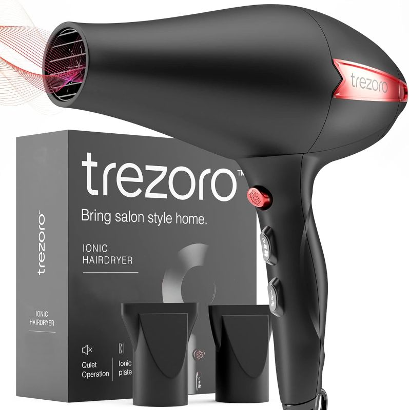 Photo 1 of Professional 2200W Ionic Salon Hair Dryer - Professional Blow Dryer - Lightweight Travel Hairdryer for Normal & Curly Hair Includes Volume Styling Nozzle
