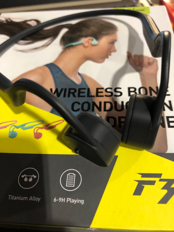 Photo 4 of *LEFT SIDE DOES NOT WORK**
Bone Conduction Headphones Bluetooth V5.0 F1 Sports Open Ear Wireless Headset 