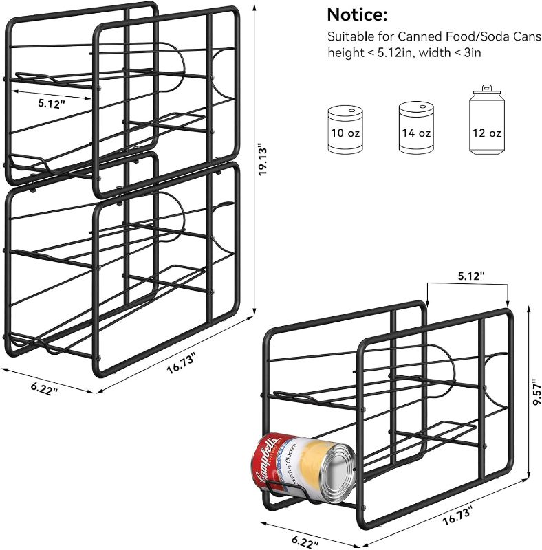 Photo 3 of (READ FULL POST) MOOACE 4 Pack Can Dispenser Rack, Stackable Can Storage Organizer Holder for Canned Food Kitchen Cabinet Pantry Countertop, Black Black 4 Pack