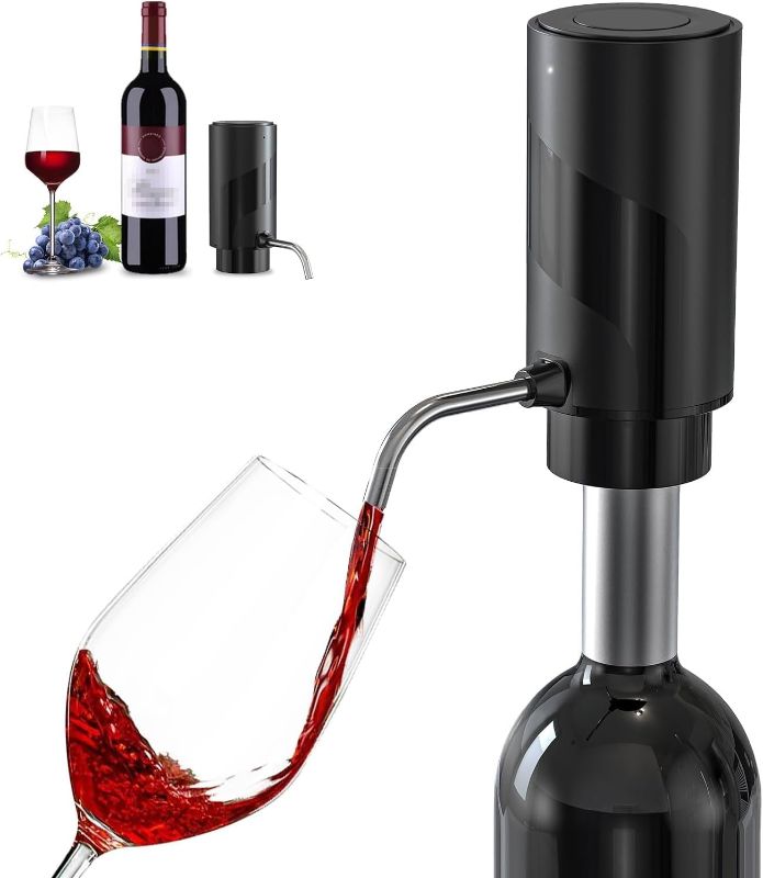 Photo 1 of 2023 New Wine aerator Electric Wine Decanter Automatic Wine Aerator, One Touch Wine Dispenser Wine pourer with USB Rechargeable,Wine Lover Gifts for women&Men(Black-ABS)