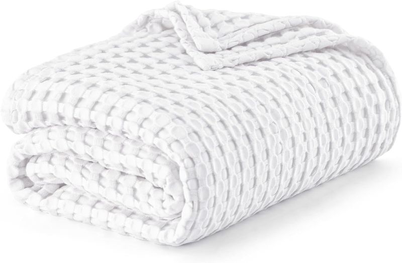 Photo 1 of (READ FULL POST) Bedsure Cooling Cotton Waffle Queen Size Blanket - Lightweight Breathable Spring Blanket of Rayon Derived from Bamboo for Hot Sleepers, Luxury Throws for Bed, Couch and Sofa, Ivory, 90x90 Inches
