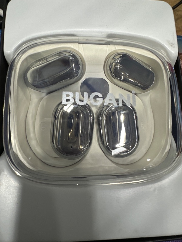 Photo 2 of BUGANI Open Ear Headphones, Bluetooth 5.3 Wireless Headphones with Dual Large Driver, Open Ear Earbuds with Immersive Stereo Sound, ENC Clear Talk, 30H Playtime, Waterproof Sport Earbuds for Running White