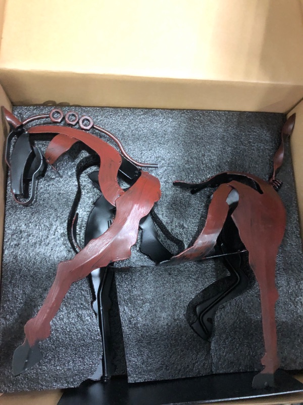 Photo 1 of SunBlogs Art Handmade Horse Statue - Unique Rustic Decor for Office & Home - Hand-Painted Metal Sculpture - Perfect Handicraft Gift for Horse Lovers (Brown)
