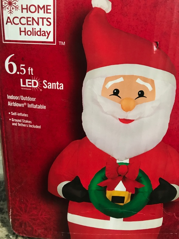 Photo 1 of  6.5ft Height Inflatable LED Lighted Santa Blow up Outdoor Yard Decoration
