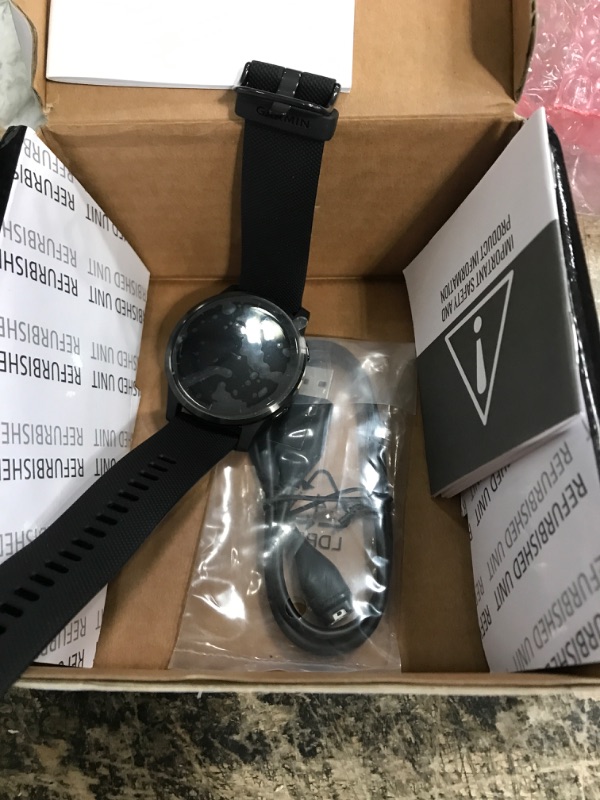 Photo 2 of Garmin vivoactive 4 GPS Smart Watch in Slate Stainless Steel Bezel with Black Case and Silicone Band (Renewed)