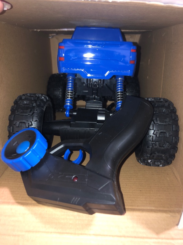 Photo 2 of DOUBLE E RC Cars Remote Control Car 1:12 Off Road Monster Truck for Boy Adult Gifts,2.4Ghz All Terrain Hobby Car,4WD Dual Motors LED Headlight Rock Crawler Blue Large